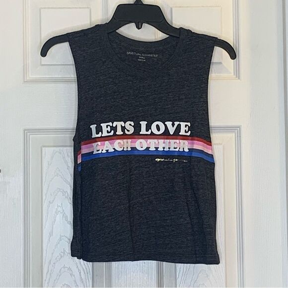 Spiritual Gangster Lets Love Each Other Cropped Tank Size Small - Picture 10 of 11